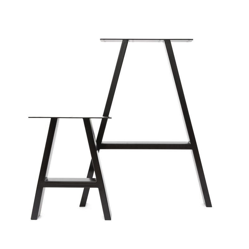 A-shape modern, contemporary steel legs for wood slab tables