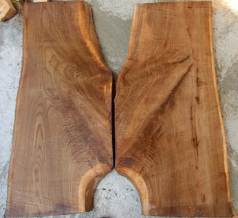 River table wood slabs, live edge elm boards