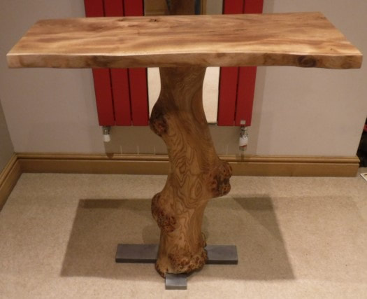 Console table live-edge wood slab