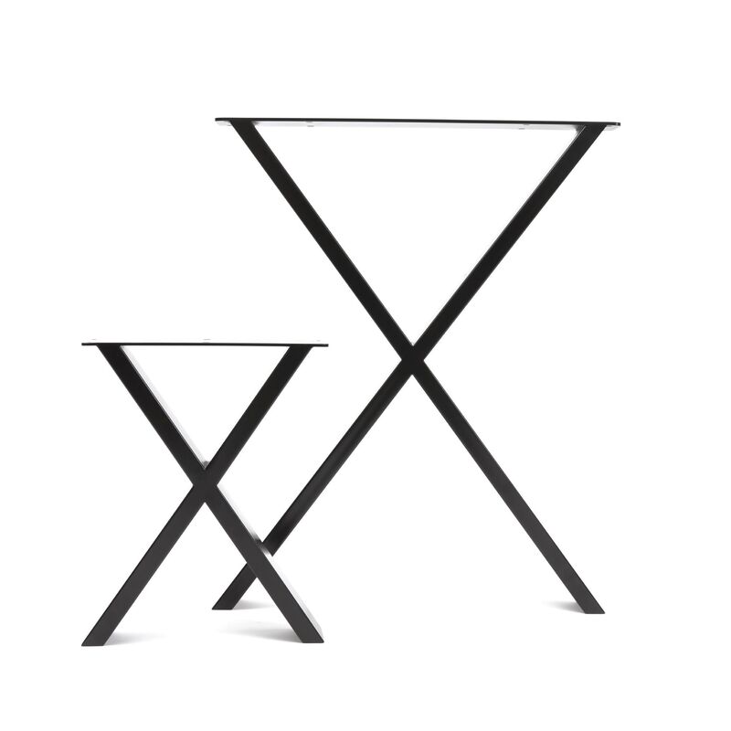 X- shape Industrial steel legs for wood slab tables